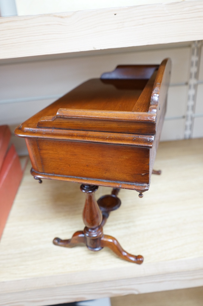 An apprentice piece miniature of a Victorian wash stand, 30cm wide x 29cm high at the back. Condition - good